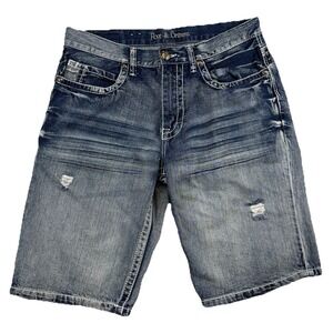 Axe & Crown Men's Distressed Blue Denim Shorts Size 32 Y2K Vibes Normcore